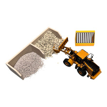 Load image into Gallery viewer, Custom Set HO Scale Grizzly Scalping Screen with Loose Material Concrete Bin