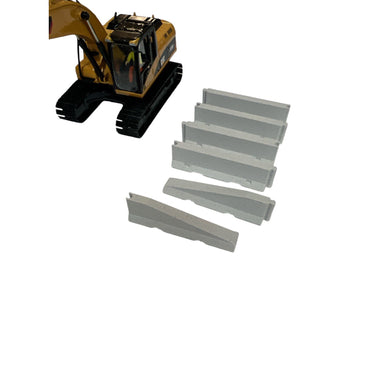 Set of 8 - New Jersy Style Traffic Barriers 1/87 scale