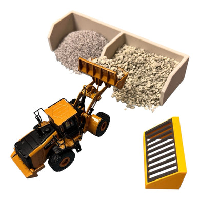 Custom Set HO Scale Grizzly Scalping Screen with Loose Material Concrete Bin