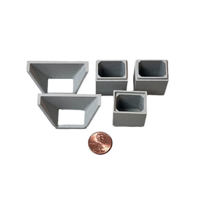 Precast Concrete Box Culvert Scale Model 1/87 5 Piece Set